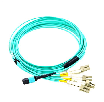 8 Core 12 Core MPO MM OM3 OM4 Female to LC 12 Core MPO MTP  Fiber Optic Patch Cord