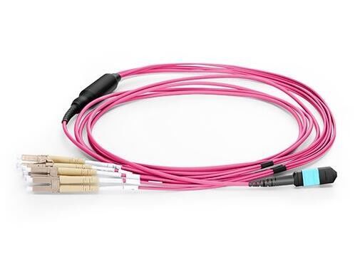 Purple FTTB Female Male UPC APC Mpo Fanout Cable