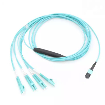 Corde de correction optique unimodale de fibre de mpo du noyau 3m du SM 12 de connecteur de haute qualité MPO au LC