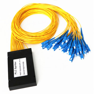 Câble matériel optique de jaune de fibre du diamètre G657A1 du connecteur 3.0mm de Sc d'ABS de diviseur de fibre de PLC 1×32